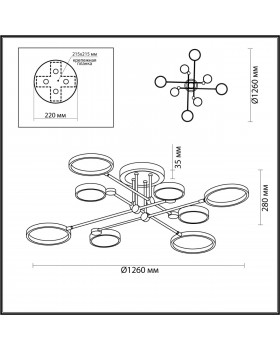 4320/75CL MIDCENT ODL22 167 металл/черный с бронзой Потолочный светильник IP20 LED 65W 2677Лм DENZEL-foto2