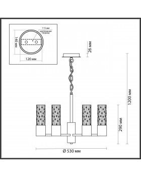 4841/6 HALL ODL21 401 золото/металл/стекло Люстра E14 6*40W SABANO-foto2