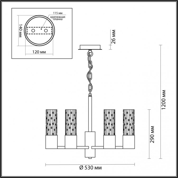 4841/6 HALL ODL21 401 золото/металл/стекло Люстра E14 6*40W SABANO