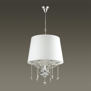 4195/6 CLASSIC (В 2-Х КОРОБКАХ) ODL19 420 хром/хрусталь/белый Люстра E14 6*40W TEONA-foto3