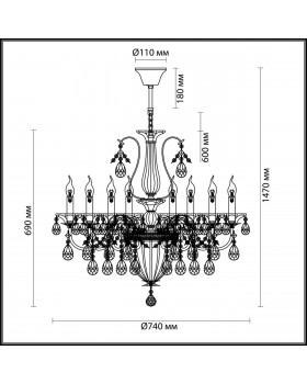 4724/8 CLASSIC ODL20 454 золотой/хрусталь Люстра E14 8*40W + G9 2*28W 220V KUVIA-foto2