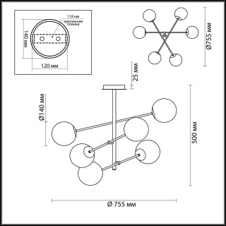 4454/6C MODERNI LN20 092 хром, разноцветный Люстра потолочная E14 6*40W 220V SIERRA-foto2