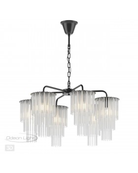 4921/6 MODERN ODL22 329 черный/прозрач./матов./стекло Люстра E27 6*60W PAPITA-foto5