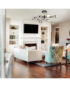 4527/6C COMFI LN20 049 черный, серый Люстра потолочная E27 6*60W 220V MELISSA-foto3