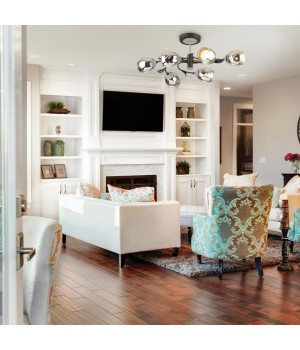 4527/6C COMFI LN20 049 черный, серый Люстра потолочная E27 6*60W 220V MELISSA-foto3