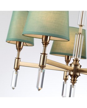 4887/5 MODERN ODL_EX22 89 бронзовый/зеленый/абажур ткань Люстра E14 5*40W LONDON-foto8