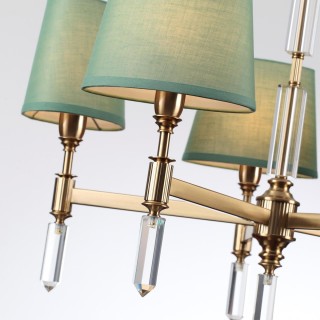 4887/5 MODERN ODL_EX22 89 бронзовый/зеленый/абажур ткань Люстра E14 5*40W LONDON-foto8