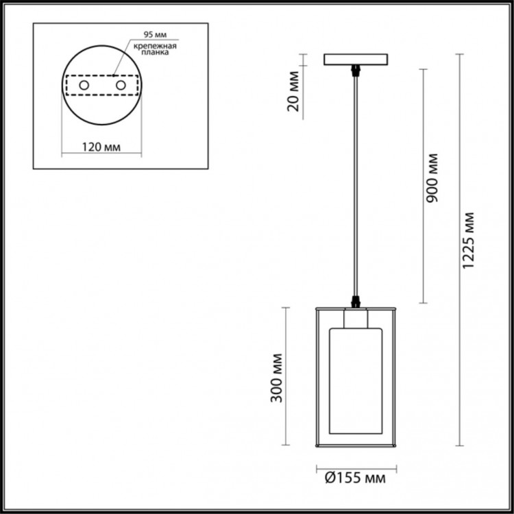 3728/1 SUSPENTIONI LN19 147 черный Подвес E27 1*60W 220V ELLIOT