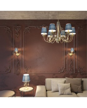 3921/1T CLASSIC ODL18 497 бронза/ткань/стекло Настольная лампа IP20 E14 40W 220V NIAGARA-foto3