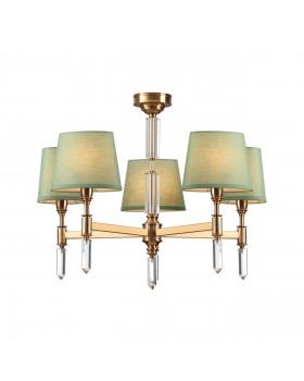 4887/5 MODERN ODL_EX22 89 бронзовый/зеленый/абажур ткань Люстра E14 5*40W LONDON-foto6