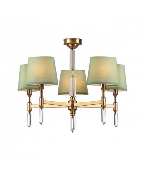 4887/5 MODERN ODL_EX22 89 бронзовый/зеленый/абажур ткань Люстра E14 5*40W LONDON-foto6