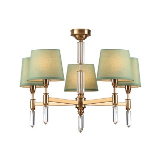 4887/5 MODERN ODL_EX22 89 бронзовый/зеленый/абажур ткань Люстра E14 5*40W LONDON-foto6