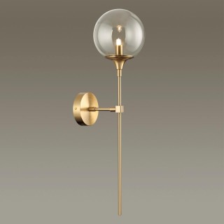 4276/1WA MODERN ODL22 397 прозр/стекло/золотистый Настенный светильник IP20 G9 1*40W NUVOLA-foto3