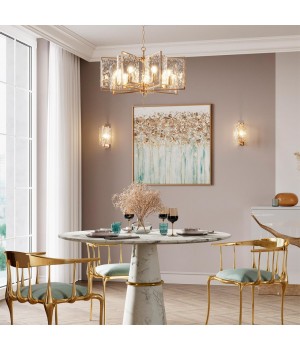 4878/5 MODERN ODL_EX22 93 золотой/прозрачный/стекло Люстра E27 5*60W ELEGANTE-foto3