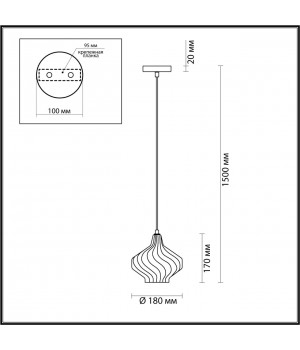 4584/1 SUSPENTIONI LN21 138 золотой, прозрачный Подвес E14 60W 220V DOVE-foto2