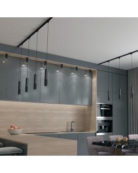 370772 PORT NT21 129 черный Трехфазный трековый cветильник, провод 1м IP20 GU10 50W 220V MAIS-foto3