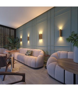 3833/2WB HIGHTECH ODL20 209 золотистый/металл Настенный светильник E27, LED max 7W 220V DARIO-foto3