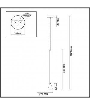 3884/1G HIGHTECH ODL20 315 золотистый/металл Подвесной светильник LED GU10 7W 220V PIPA-foto2
