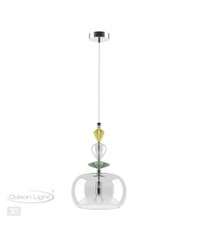 4893/1A CLASSIC ODL_EX22 71 хром/раноцветн./керамика/стекло Подвес E14 1*40W 4893/1A BIZET-foto5