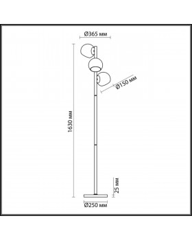 3769/3F MODERNI LN19 082 латунь Торшер E14 3*60W 220V BLAIR-foto2