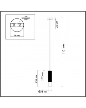 3876/1L HIGHTECH ODL19 265 черный с золотом Подвесной светильник GU10 1*50W 220V KIKO-foto2