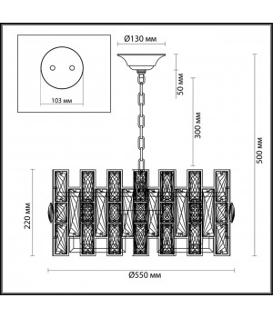 4121/10 HALL ODL19 481 золото/хрусталь Люстра E14 10*40W DIORA-foto2