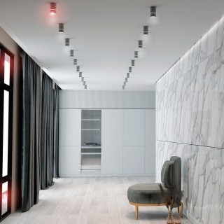 370733 OVER NT21 216 серебро Светильник накладной IP20 GU10 9W 235V ELINA-foto3