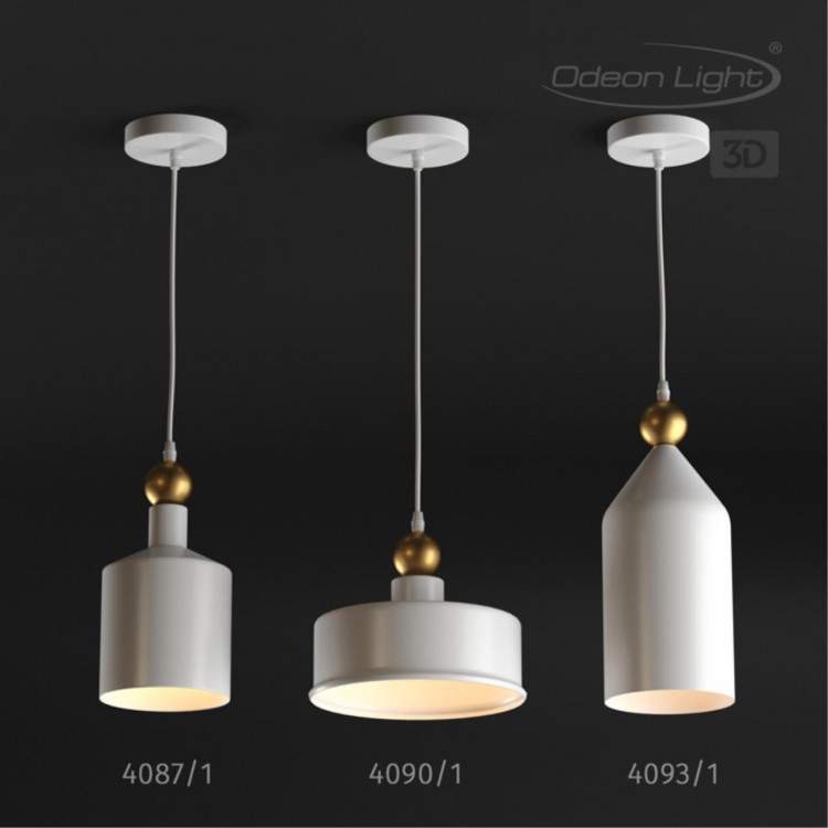 4087/1 PENDANT ODL19 361 белый/золотой Подвес Е27 1*40W 220V BOLLI