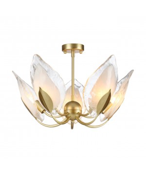 4924/5 HALL ODL22 441 матов.золотой/белый/стекло Люстра E14 5*40W MOKARTA-foto4