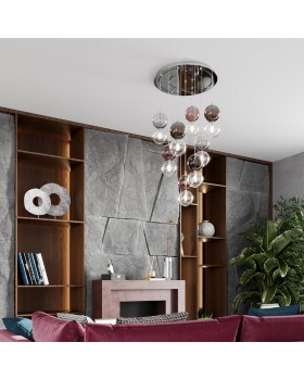 4980/1C PENDANT ODL22 298 хром/ темн.бордовый/стекло Подвес G9 1*40W TWIXY-foto3