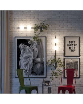 4681/2W WALLI ODL20 529 черный/белый Настенный светильник E14 2*40W 220V FLOWER-foto3