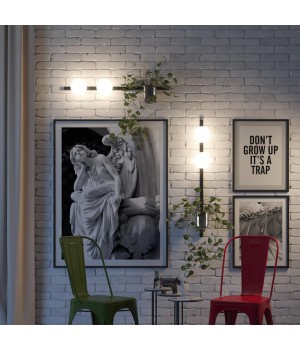 4681/2W WALLI ODL20 529 черный/белый Настенный светильник E14 2*40W 220V FLOWER-foto3