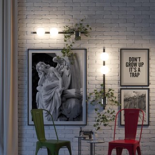 4681/2W WALLI ODL20 529 черный/белый Настенный светильник E14 2*40W 220V FLOWER-foto3