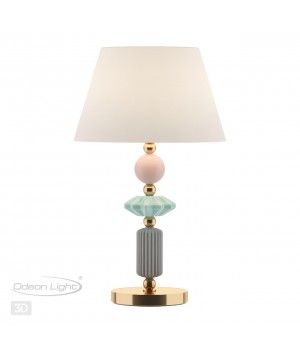 4861/1TB CLASSIC ODL_EX22 77 золотой/раноцветн.керамика/абажур Настольная лампа E27 1*60W 4861/1TB CANDY-foto4