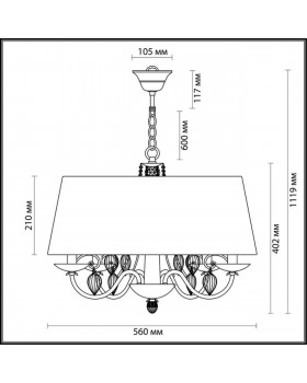 3921/4 CLASSIC ODL18 496 бронза/ткань/стекло Люстра IP20 E14 4*40W 220V NIAGARA-foto2