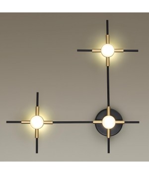 3906/9WL L-VISION ODL21 139 черн/золот/металл Настен. cветильник IP20 LED 9WL 720Лм 4000К COSTELLA-foto4