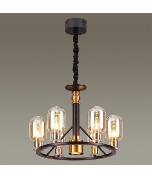 4700/6 COUNTRY ODL20 485 черный/бронзовый/янтарный Люстра E14 6*40W + GU10 1*50W GRIF-foto3