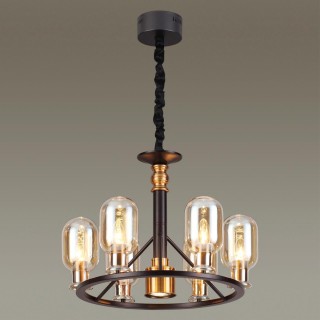 4700/6 COUNTRY ODL20 485 черный/бронзовый/янтарный Люстра E14 6*40W + GU10 1*50W GRIF-foto3