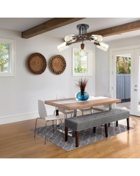 4492/5C COUNTY LN20 171 черный, дерево Люстра потолочная E14 5*60W 220V FERN-foto3