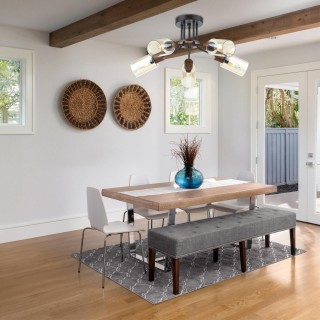 4492/5C COUNTY LN20 171 черный, дерево Люстра потолочная E14 5*60W 220V FERN-foto3