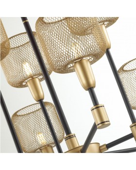 4975/9 LOFT ODL22 475 черный/мат.золотой/металл.сетка Люстра E14 9*40W LECOLA-foto5