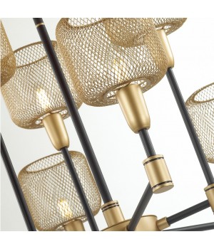 4975/9 LOFT ODL22 475 черный/мат.золотой/металл.сетка Люстра E14 9*40W LECOLA-foto5
