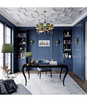 4887/5 MODERN ODL_EX22 89 бронзовый/зеленый/абажур ткань Люстра E14 5*40W LONDON-foto3