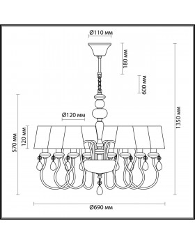 4723/8 CLASSIC ODL20 453 золотой/белый Люстра E14 8*40W 220V MEKI-foto2