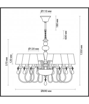 4723/8 CLASSIC ODL20 453 золотой/белый Люстра E14 8*40W 220V MEKI-foto2