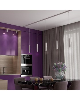 370773 PORT NT21 129 белый Трехфазный трековый cветильник, провод 1м IP20 GU10 50W 220V MAIS-foto3