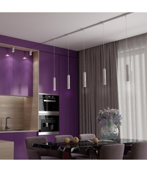 370773 PORT NT21 129 белый Трехфазный трековый cветильник, провод 1м IP20 GU10 50W 220V MAIS-foto3