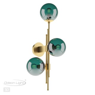 4800/3W PENDANT ODL21 341 бронзовый/изумрудный Бра с выкл. E14 3*60W BRAZERI-foto5