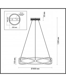 4730/54L L-VISION ODL20 218 золотой/прозрачный Люстра LED 4000K 54W 220V LESLA-foto2