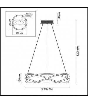 4730/54L L-VISION ODL20 218 золотой/прозрачный Люстра LED 4000K 54W 220V LESLA-foto2
